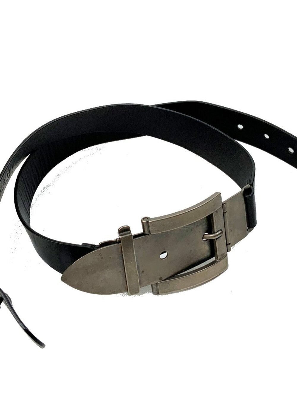 Marni Italy Brown Fashion Belt Genuine Leather Unique Metal Buckle Sz M (38)